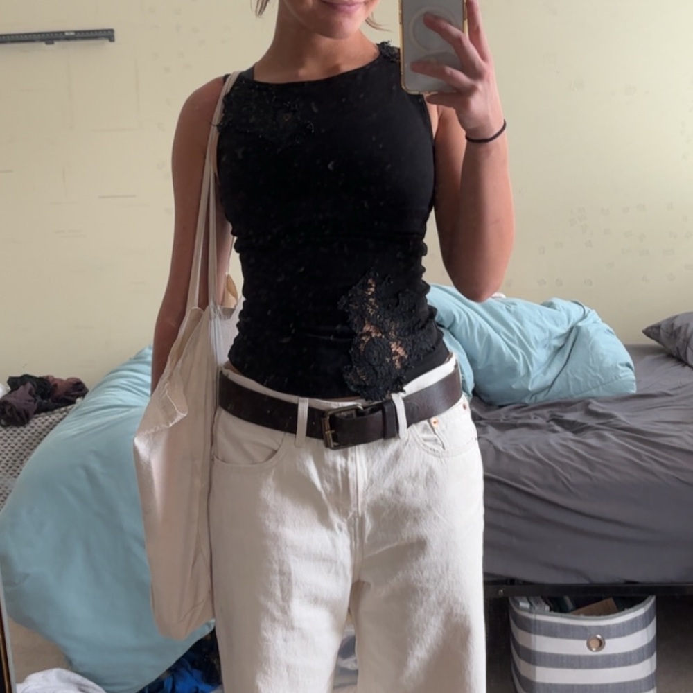 Lace Black Sleeveless Top